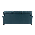 Rita Living Room 3-Seat Genuine Leather Sofa with Solid Wood Legs and Nailhead