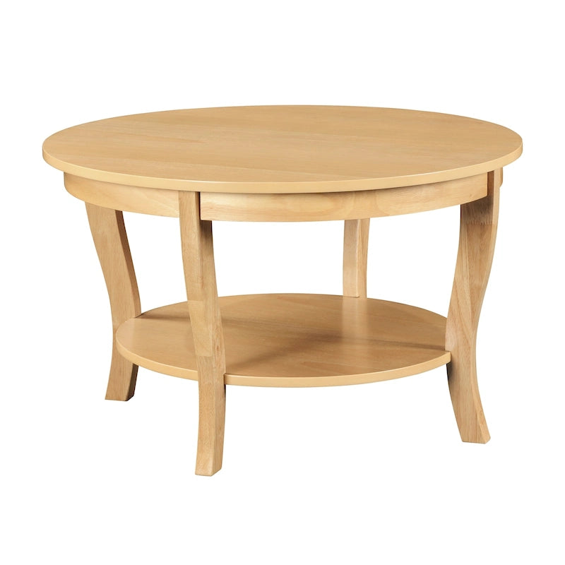 Convenience Concepts American Heritage Round Coffee Table with Shelf