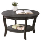 Convenience Concepts American Heritage Round Coffee Table with Shelf