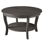 Convenience Concepts American Heritage Round Coffee Table with Shelf