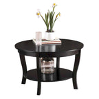 Convenience Concepts American Heritage Round Coffee Table with Shelf