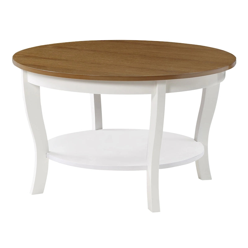 Convenience Concepts American Heritage Round Coffee Table with Shelf