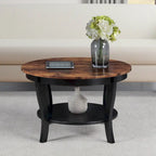 Convenience Concepts American Heritage Round Coffee Table with Shelf