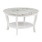 Convenience Concepts American Heritage Round Coffee Table with Shelf