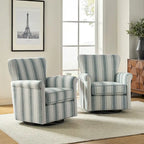 Georg Comfortable Floral Fabric Swivel Rocker Chair with Rolled Armrest Set of 2 by HULALA HOME