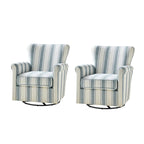 Georg Comfortable Floral Fabric Swivel Rocker Chair with Rolled Armrest Set of 2 by HULALA HOME