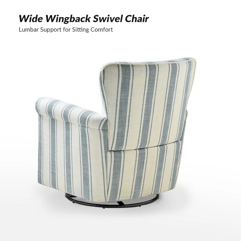 Georg Comfortable Floral Fabric Swivel Rocker Chair with Rolled Armrest Set of 2 by HULALA HOME