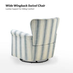 Georg Comfortable Floral Fabric Swivel Rocker Chair with Rolled Armrest Set of 2 by HULALA HOME