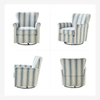 Georg Comfortable Floral Fabric Swivel Rocker Chair with Rolled Armrest Set of 2 by HULALA HOME