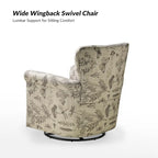 Georg Comfortable Floral Fabric Swivel Rocker Chair with Rolled Armrest Set of 2 by HULALA HOME