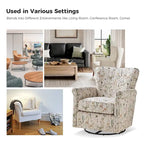 Georg Comfortable Floral Fabric Swivel Rocker Chair with Rolled Armrest Set of 2 by HULALA HOME