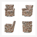 Georg Comfortable Floral Fabric Swivel Rocker Chair with Rolled Armrest Set of 2 by HULALA HOME