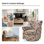 Georg Comfortable Floral Fabric Swivel Rocker Chair with Rolled Armrest Set of 2 by HULALA HOME