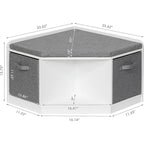 UTEX Corner Reading Nook, Bench with Storage, Corner Cabinet with 3 Cubbies for Living Room, Bedroom, White
