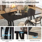 Dining Table for 4-6 People, 63-Inch Large Dining Room Table, High Glossy Finished