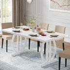 Dining Table for 4-6 People, 63-Inch Large Dining Room Table, High Glossy Finished