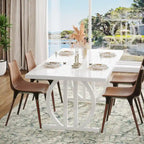 Dining Table for 4-6 People, 63-Inch Large Dining Room Table, High Glossy Finished