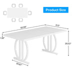 Dining Table for 4-6 People, 63-Inch Large Dining Room Table, High Glossy Finished