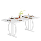 Dining Table for 4-6 People, 63-Inch Large Dining Room Table, High Glossy Finished