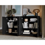 100% Solid Wood Sideboard with Glass or Solid Wood Doors by Palace Imports - 64 x 35.75