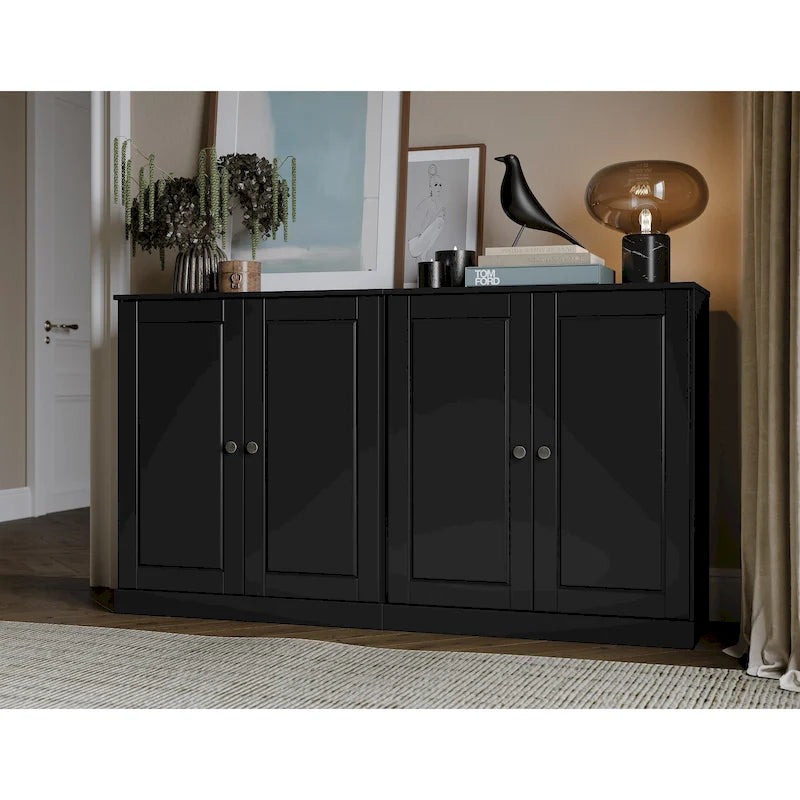 100% Solid Wood Sideboard with Glass or Solid Wood Doors by Palace Imports - 64 x 35.75
