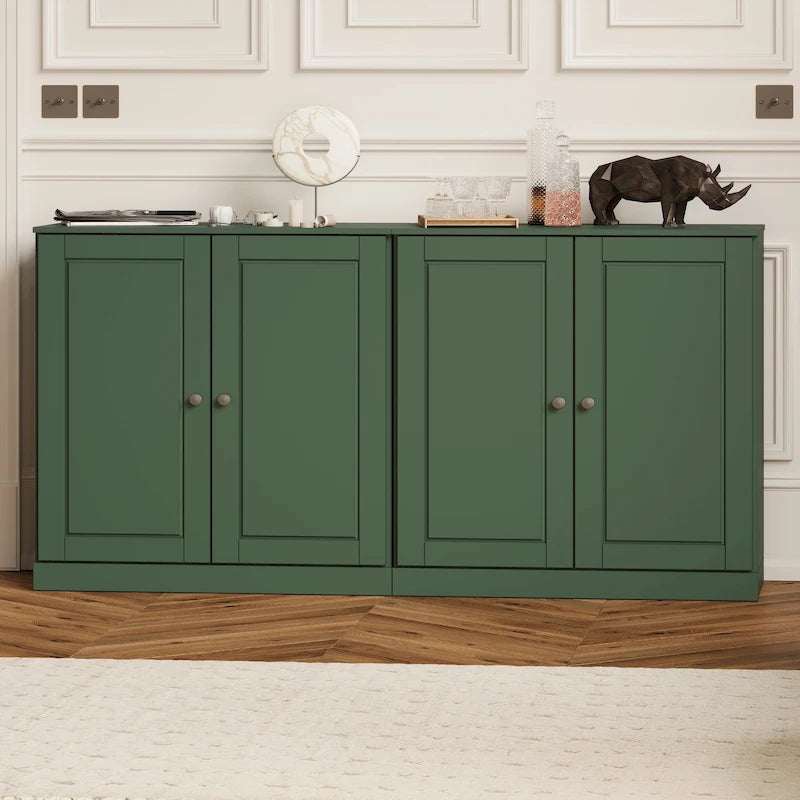 100% Solid Wood Sideboard with Glass or Solid Wood Doors by Palace Imports - 64 x 35.75