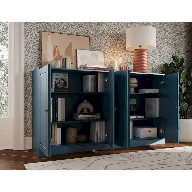 100% Solid Wood Sideboard with Glass or Solid Wood Doors by Palace Imports - 64 x 35.75