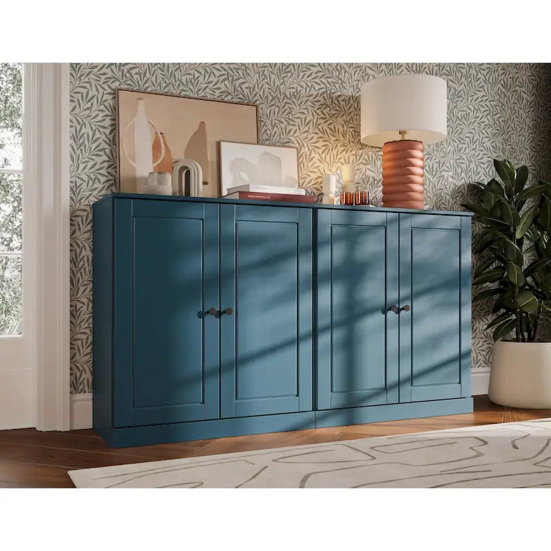 100% Solid Wood Sideboard with Glass or Solid Wood Doors by Palace Imports - 64 x 35.75