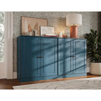 100% Solid Wood Sideboard with Glass or Solid Wood Doors by Palace Imports - 64 x 35.75