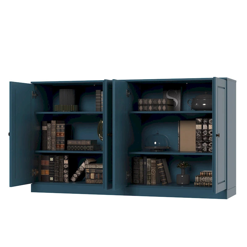 100% Solid Wood Sideboard with Glass or Solid Wood Doors by Palace Imports - 64 x 35.75