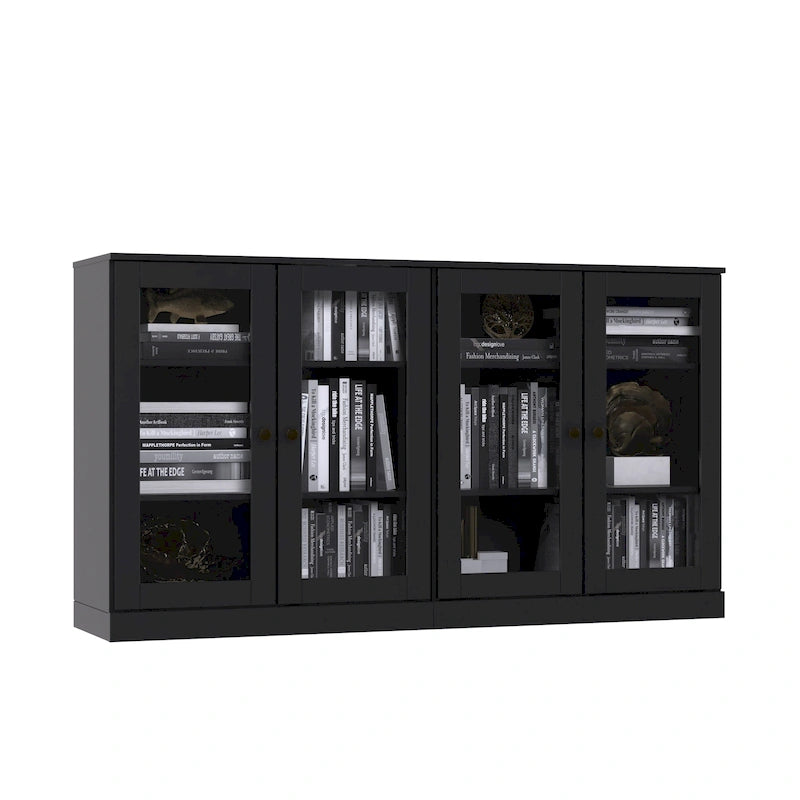 100% Solid Wood Sideboard with Glass or Solid Wood Doors by Palace Imports - 64 x 35.75