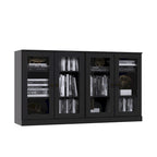 100% Solid Wood Sideboard with Glass or Solid Wood Doors by Palace Imports - 64 x 35.75