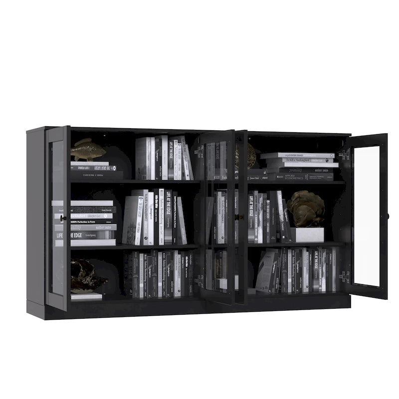 100% Solid Wood Sideboard with Glass or Solid Wood Doors by Palace Imports - 64 x 35.75