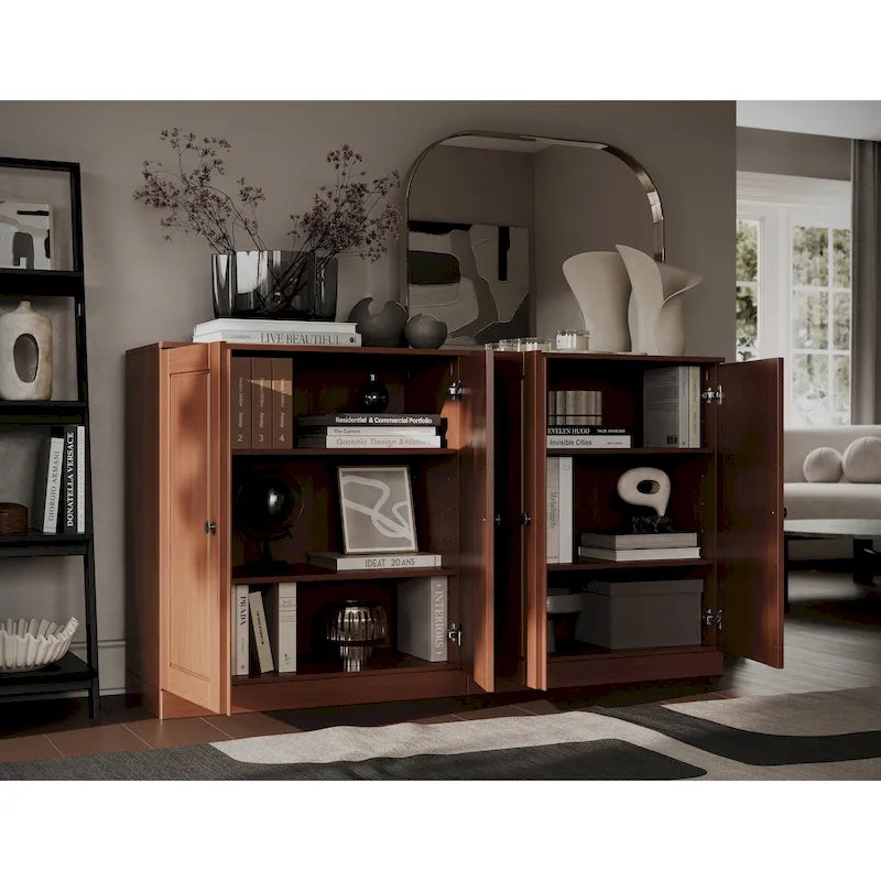 100% Solid Wood Sideboard with Glass or Solid Wood Doors by Palace Imports - 64 x 35.75