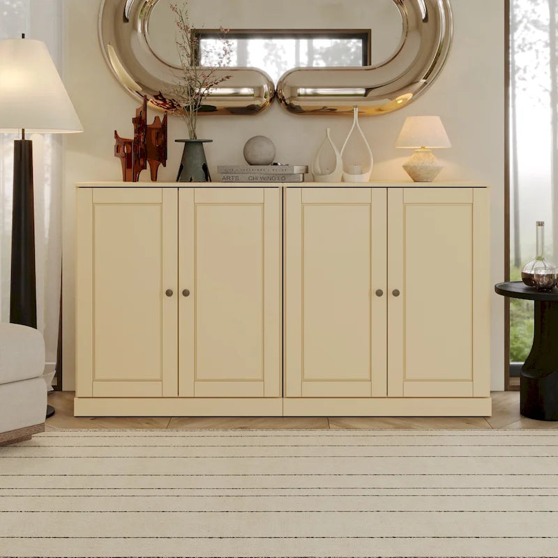 100% Solid Wood Sideboard with Glass or Solid Wood Doors by Palace Imports - 64 x 35.75