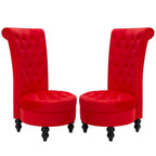 AVAWING Set of 2 Throne Royal Chair Thick Padding and Rubberwood Legs