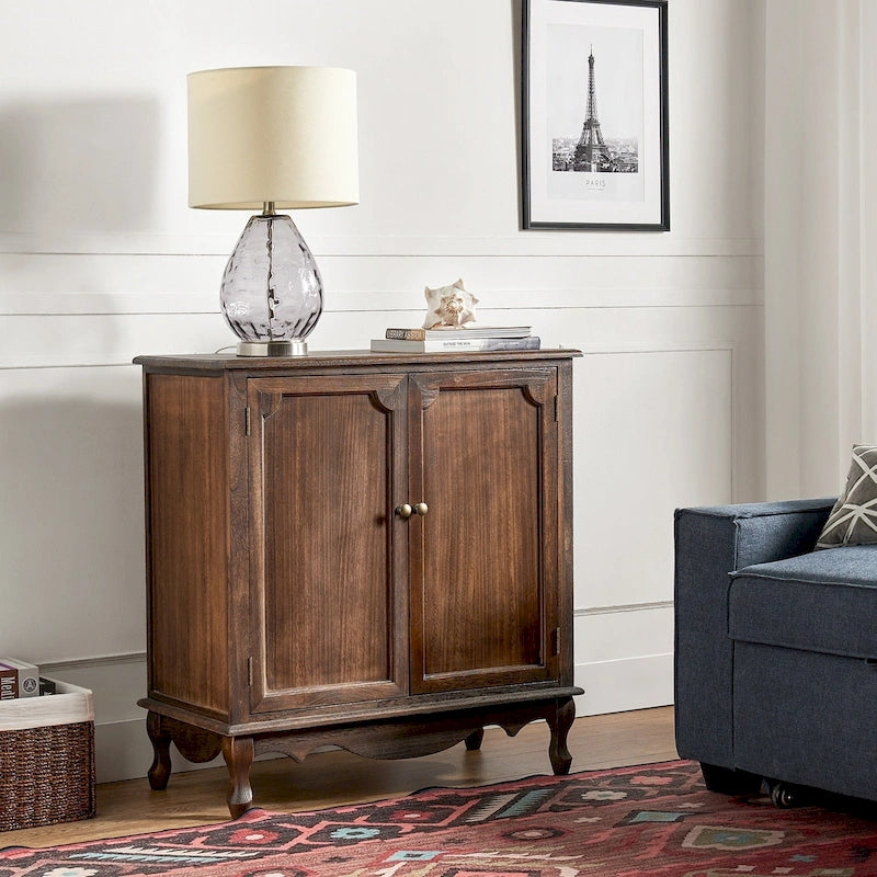 Pallantium 34Tall-2 Door Farmhouse Style Accent Cabinet by HULALA HOME
