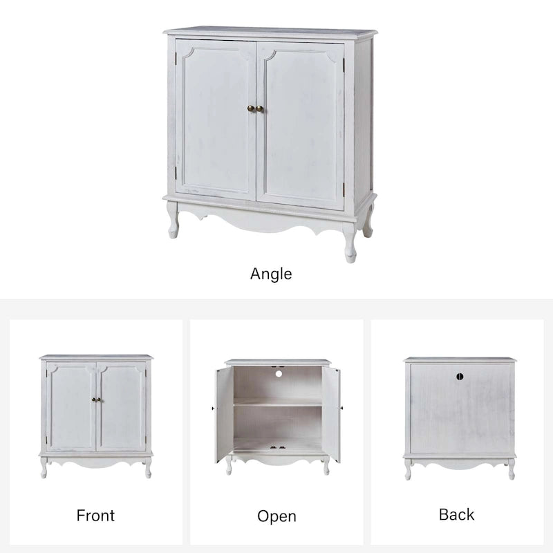 Pallantium 34Tall-2 Door Farmhouse Style Accent Cabinet by HULALA HOME