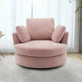 Upholstered Swivel Barrel Armchair Club Chair With Metal Base