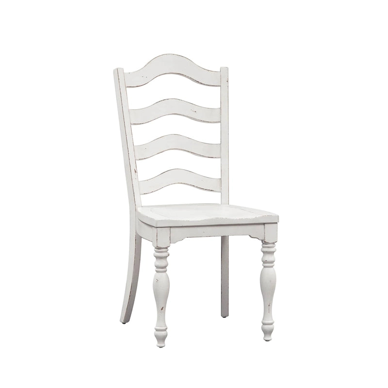 Magnolia Manor Antique White Weathered Bark 6 Piece Leg Table Set