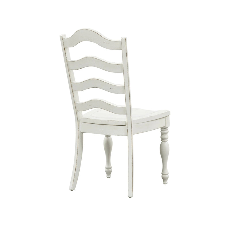 Magnolia Manor Antique White Weathered Bark 6 Piece Leg Table Set