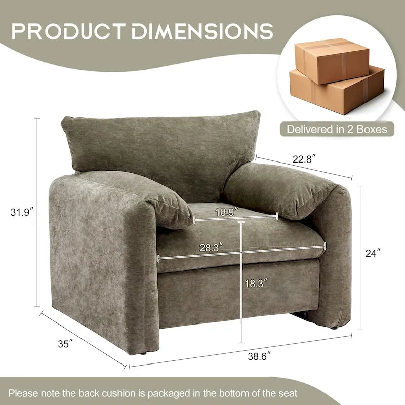Modern Style Oversized Accent Chair for Living Room,Bedroom