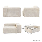 141.73 Modular Sectional Sofa, Corduroy U Shaped Sofa Couch with Ottomans
