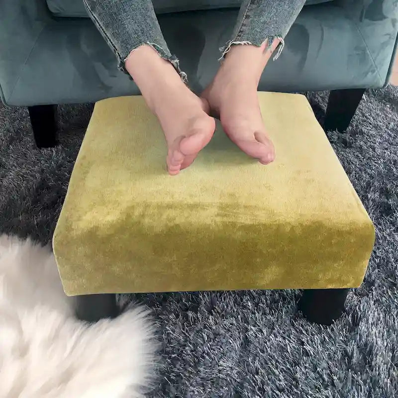 Adeco Ottoman Upholstered Fabric Footrest Pet Steps Dog Stair Stool