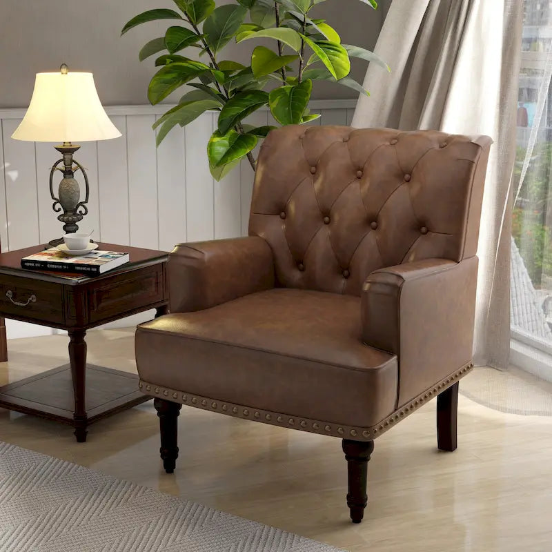 PU Accent Chair Leather Armchair Lounge Chair for Living Room