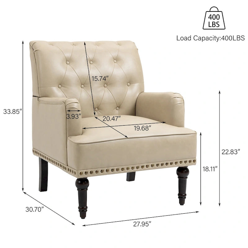 PU Accent Chair Leather Armchair Lounge Chair for Living Room