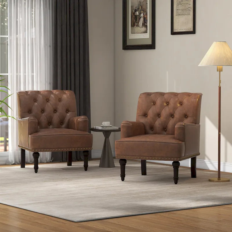 PU Accent Chair Leather Armchair Lounge Chair for Living Room