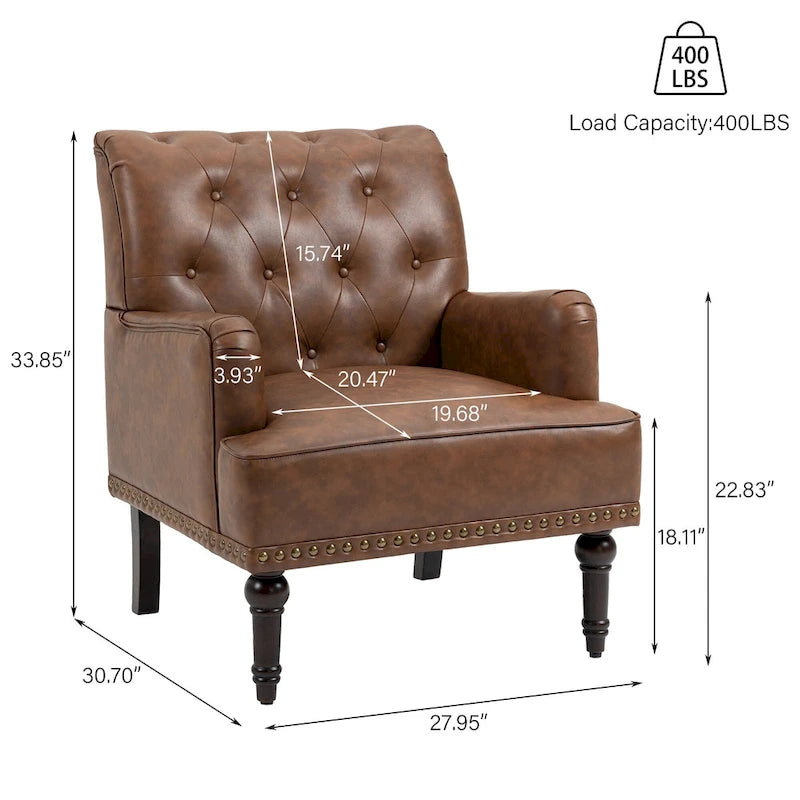 PU Accent Chair Leather Armchair Lounge Chair for Living Room