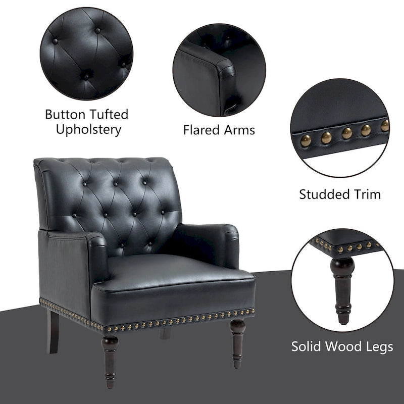 PU Accent Chair Leather Armchair Lounge Chair for Living Room