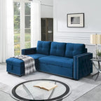 Modern Reversible L-shaped Sleeper Sectional Sofa Bed with Storage Chaise